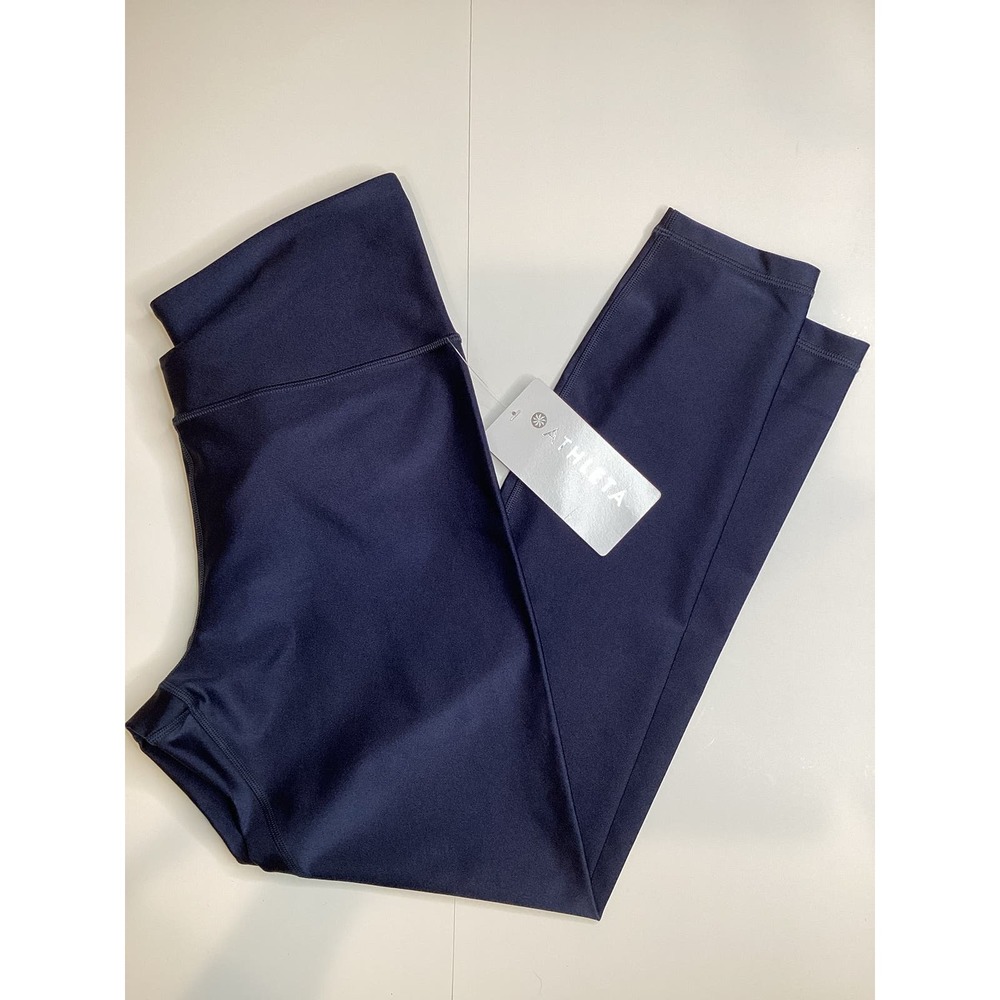 Athleta Elation Shine Tights Size L Navy Blue NEW Yoga Running Athleisure